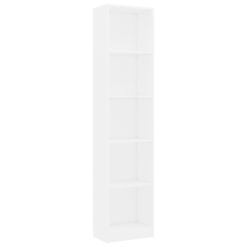Bücherregal 3 Fächer Weiß 40x24x109 cm Holzwerkstoff