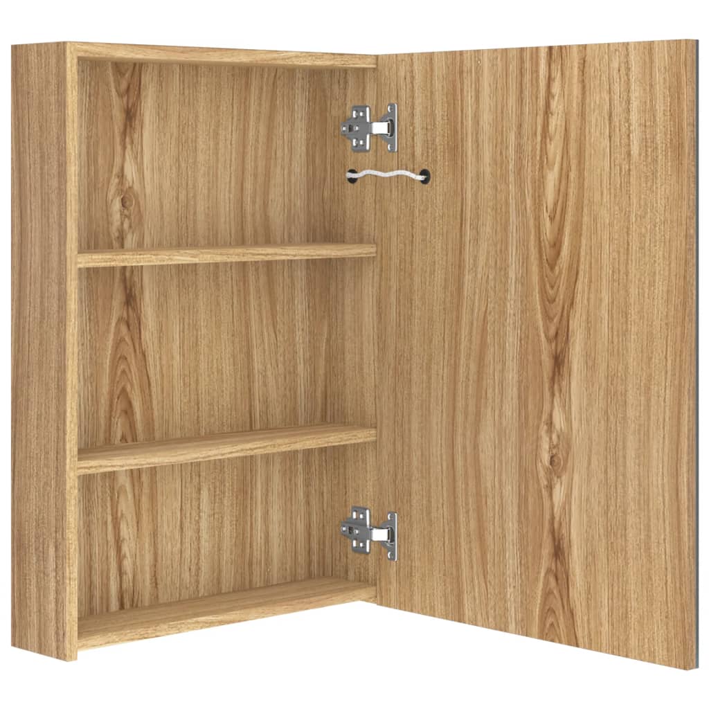 LED-Spiegelschrank fürs Bad Glänzend Weiß 50x13x70 cm