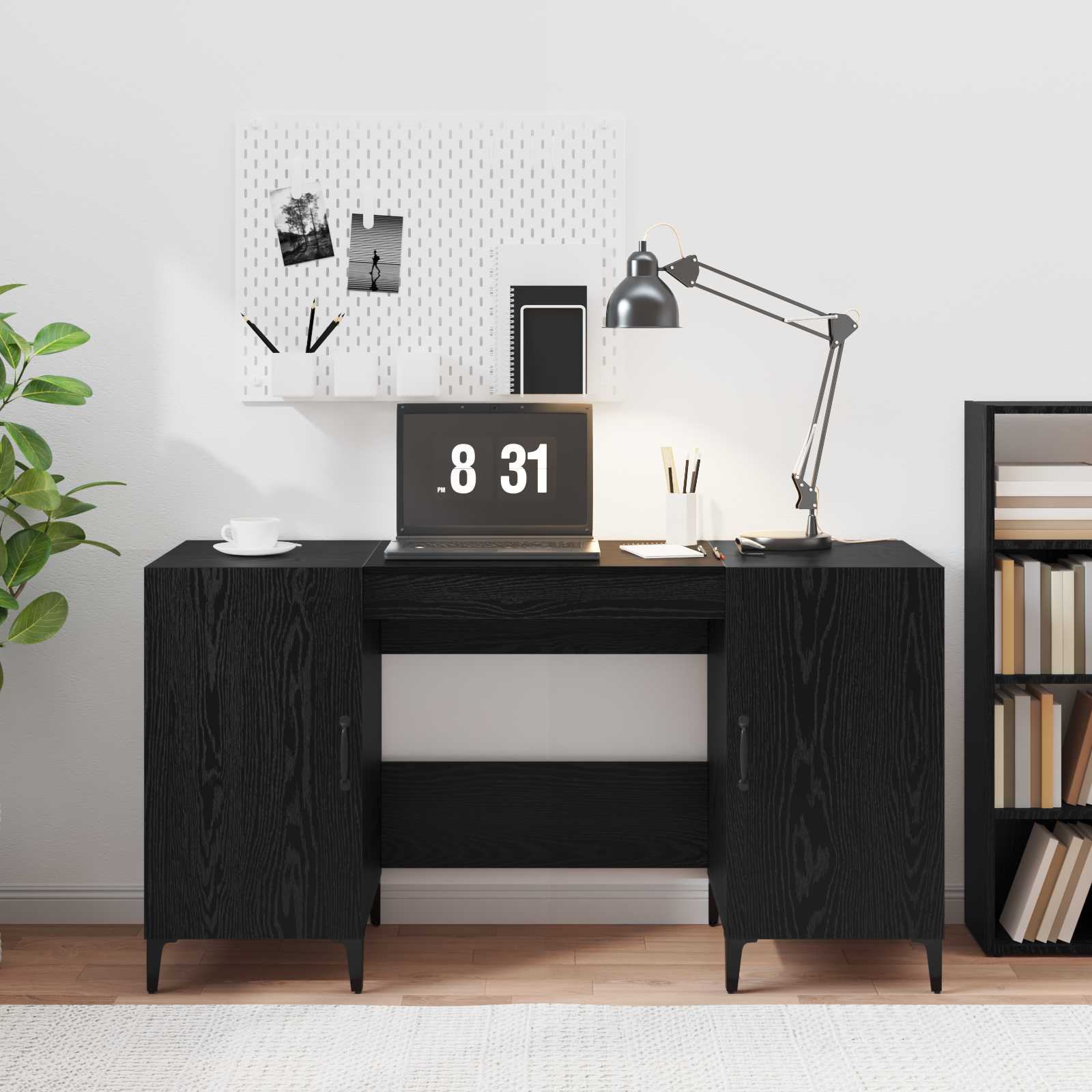 Schreibtisch mit Tür Altholz 140 x 50 x 75 cm Holzwerkstoff