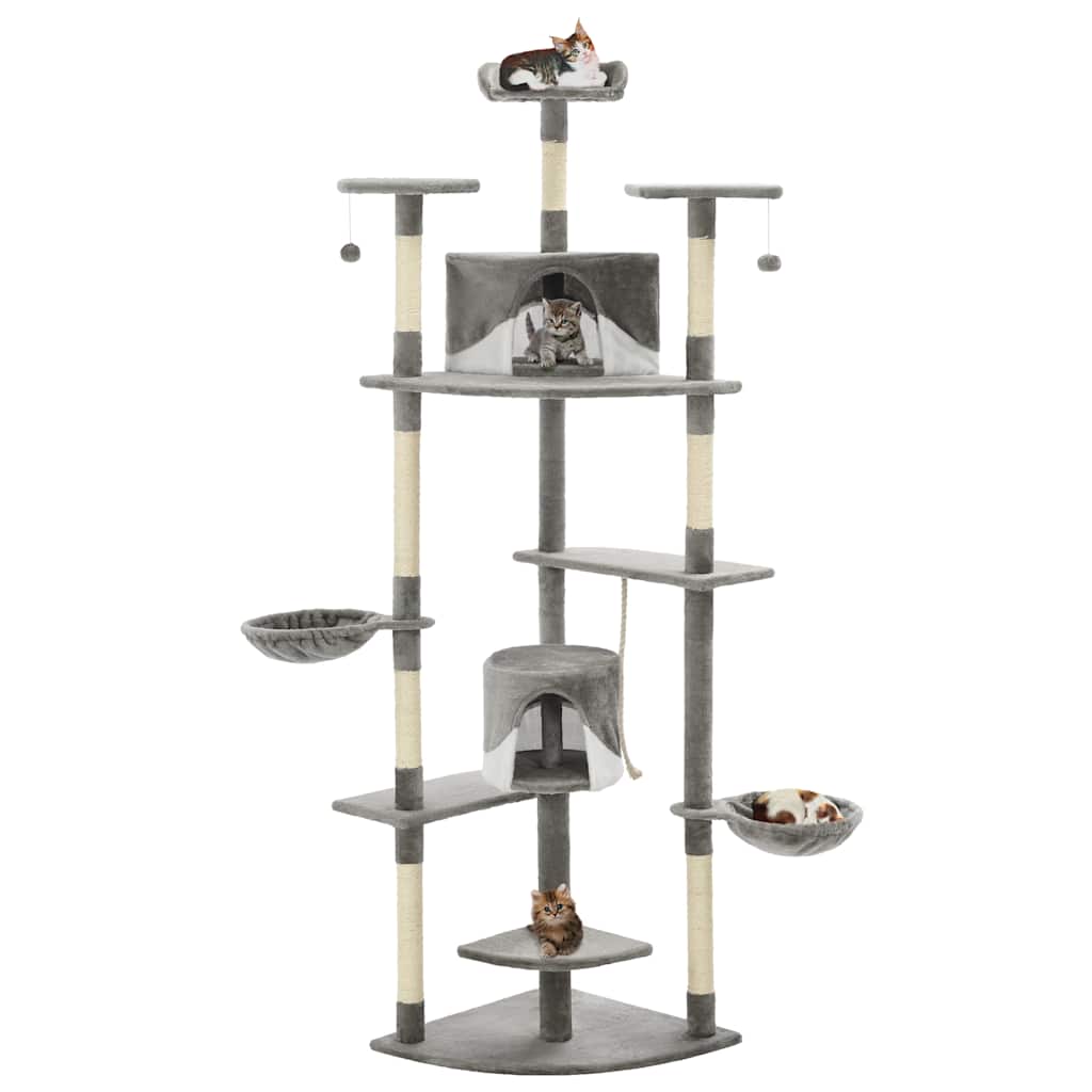 Katzen-Kratzbaum Sisal 203 cm Beige und Weiß