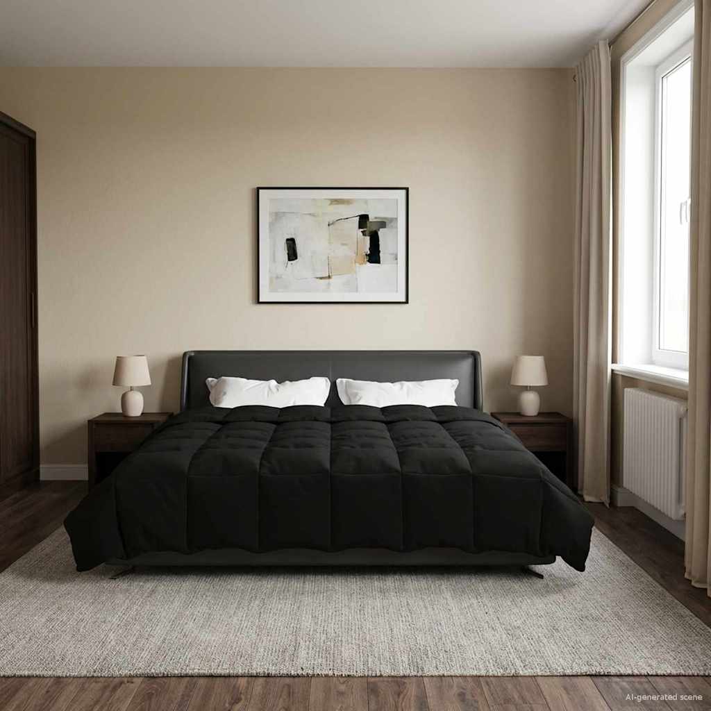 Ganzjahresbettdecke Anthrazit 135 x 200 cm Mikrofaser