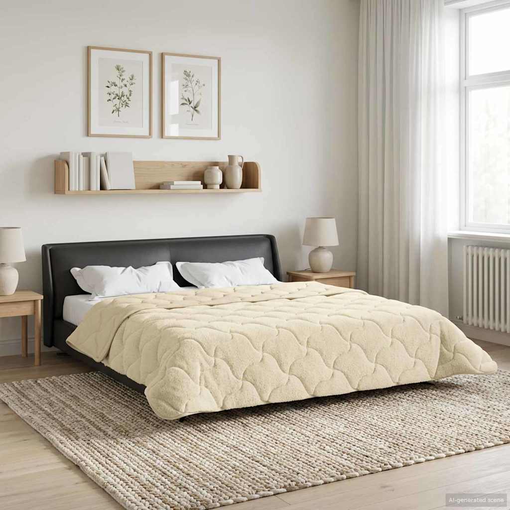Sommerdecke Anthrazit 135 x 200 cm Mikrofaser und Teddy-Fleece
