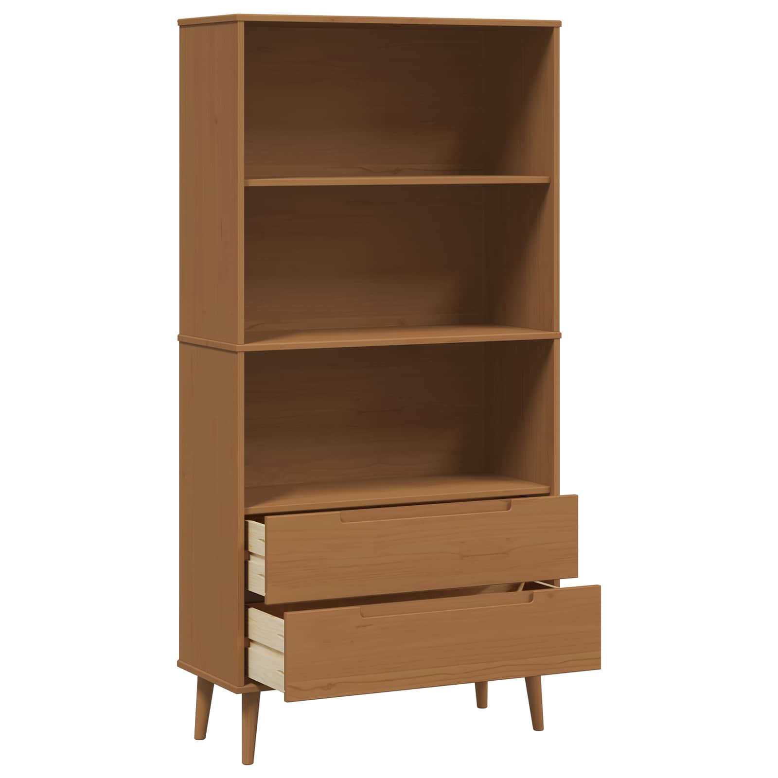 Bücherregal MOLDE Weiß 85x35x170,5 cm Massivholz Kiefer