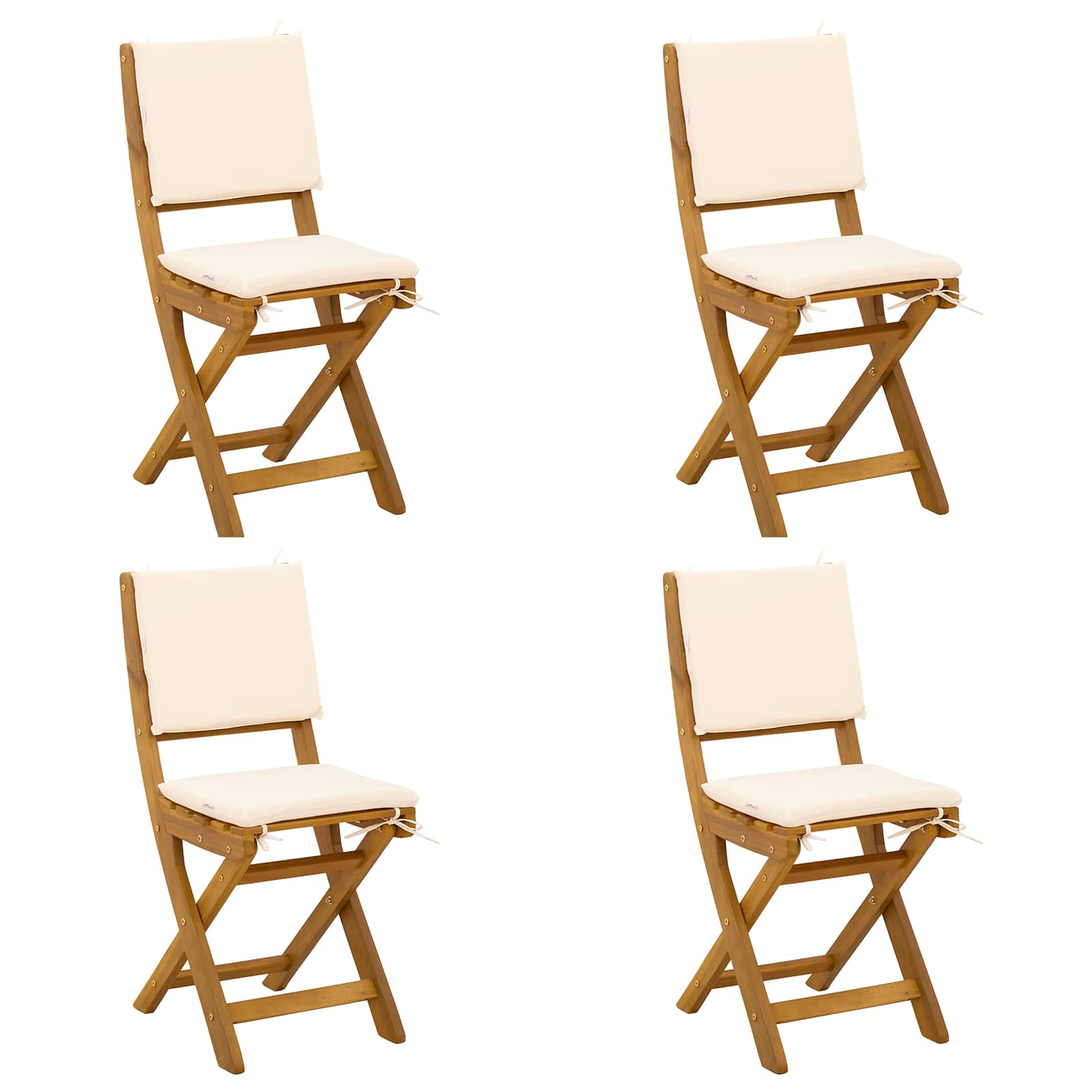 Außen Bistro-Stühle 6 pcs Natur Massivholz Akazie