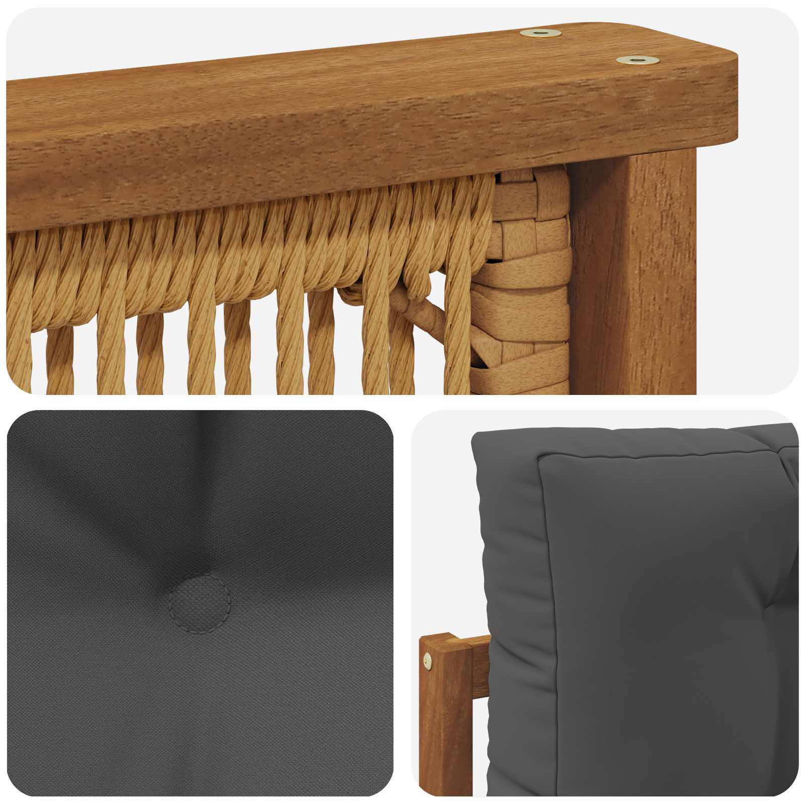 2 Stück Outdoor-Sofa Natur