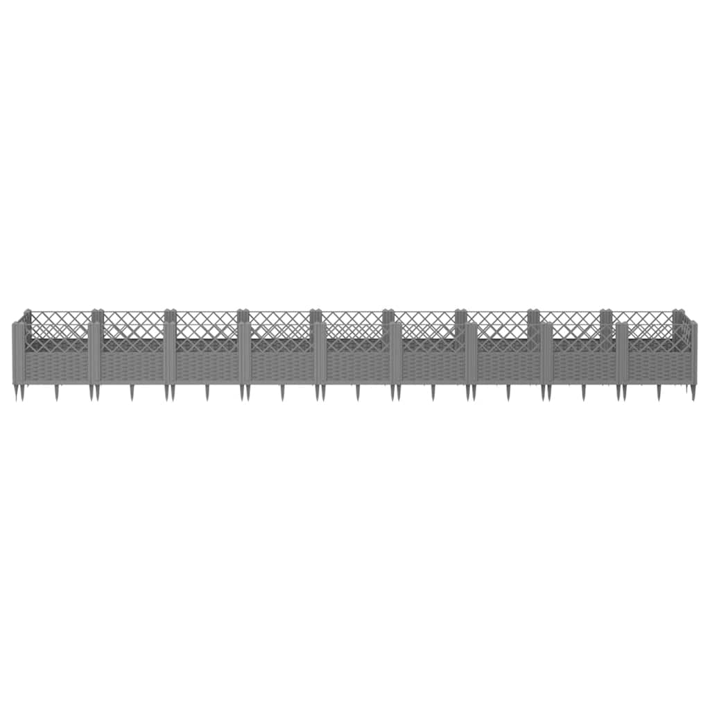 Pflanzkasten mit Erdspießen Schwarz 42,5x42,5x28,5 cm PP