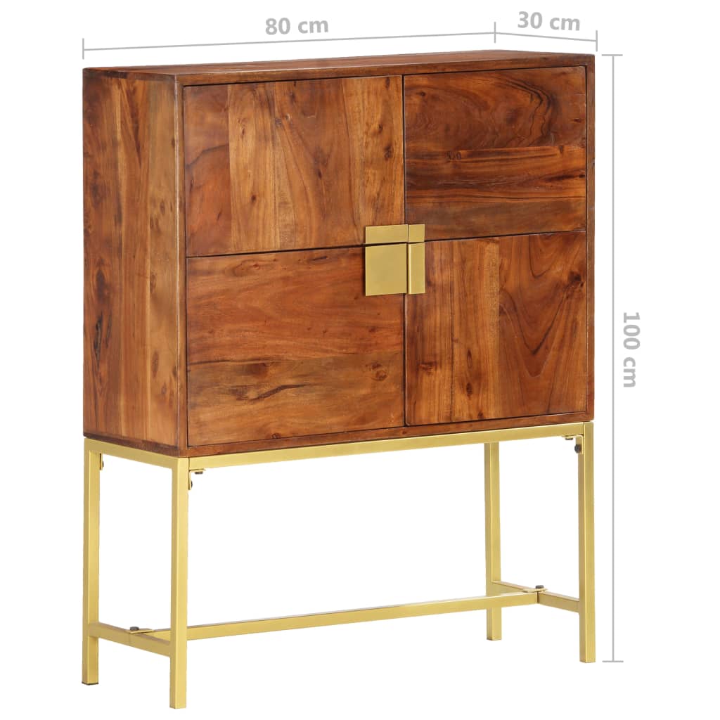 Highboard 80x30x100 cm Massivholz Mango