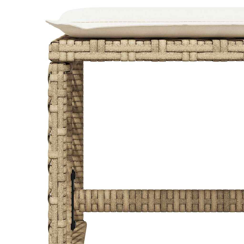 Gartenhocker mit Kissen 4 Stk. Schwarz 41x41x36 cm Poly Rattan