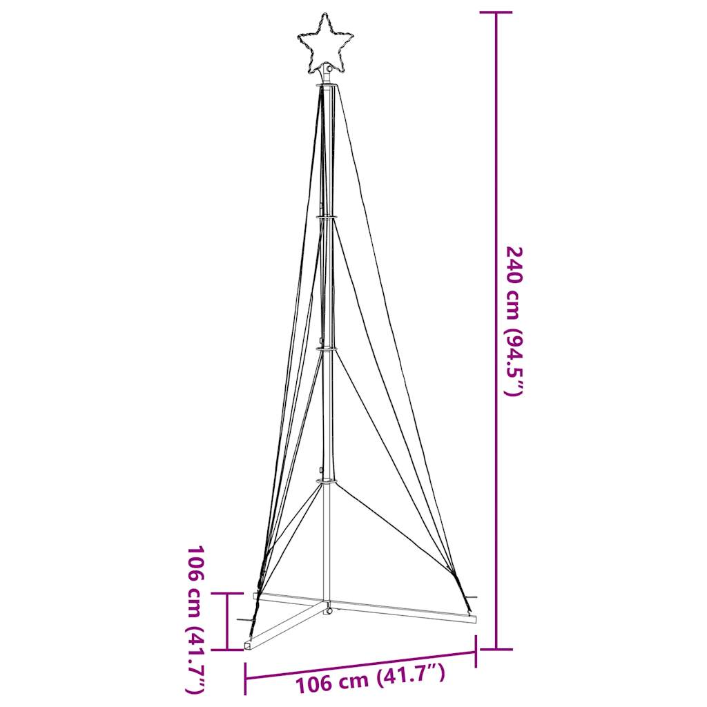 LED Weihnachtsbaum 363 LEDs Warmweiß 182 cm