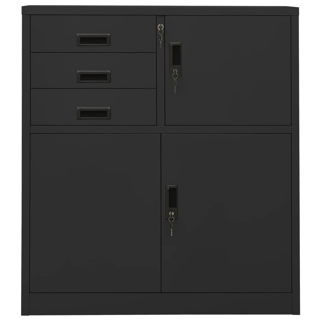 Büroschrank mit Pflanzkasten Anthrazit 90x40x125 cm Stahl