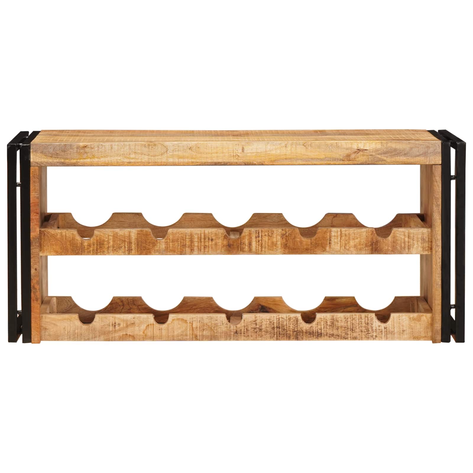 Weinregal Braun 60 x 45 x 33 cm Massives grobes Mangoholz