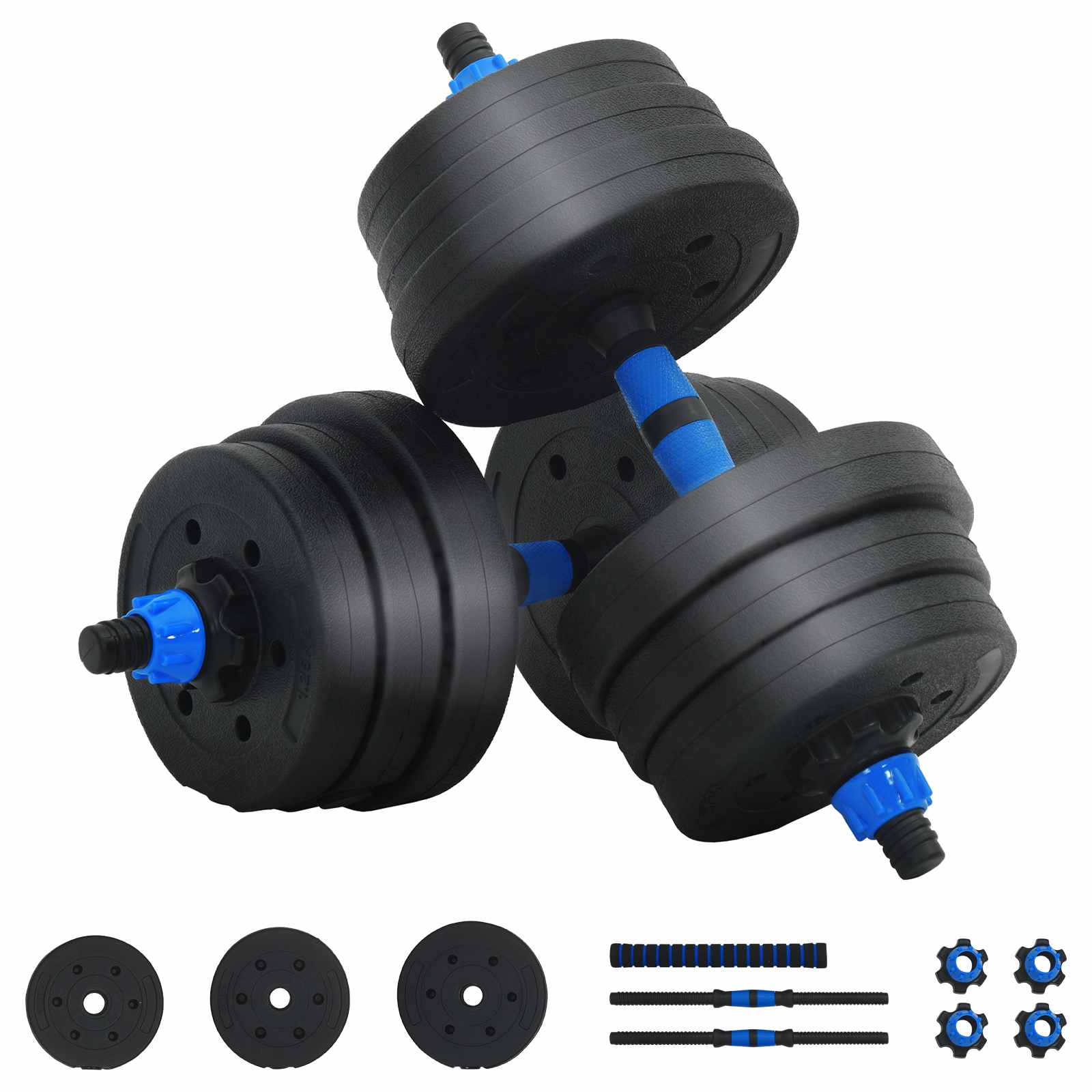 2-in-1 Hantelset 40kg Schwarz und Rot Zement und Eisensand
