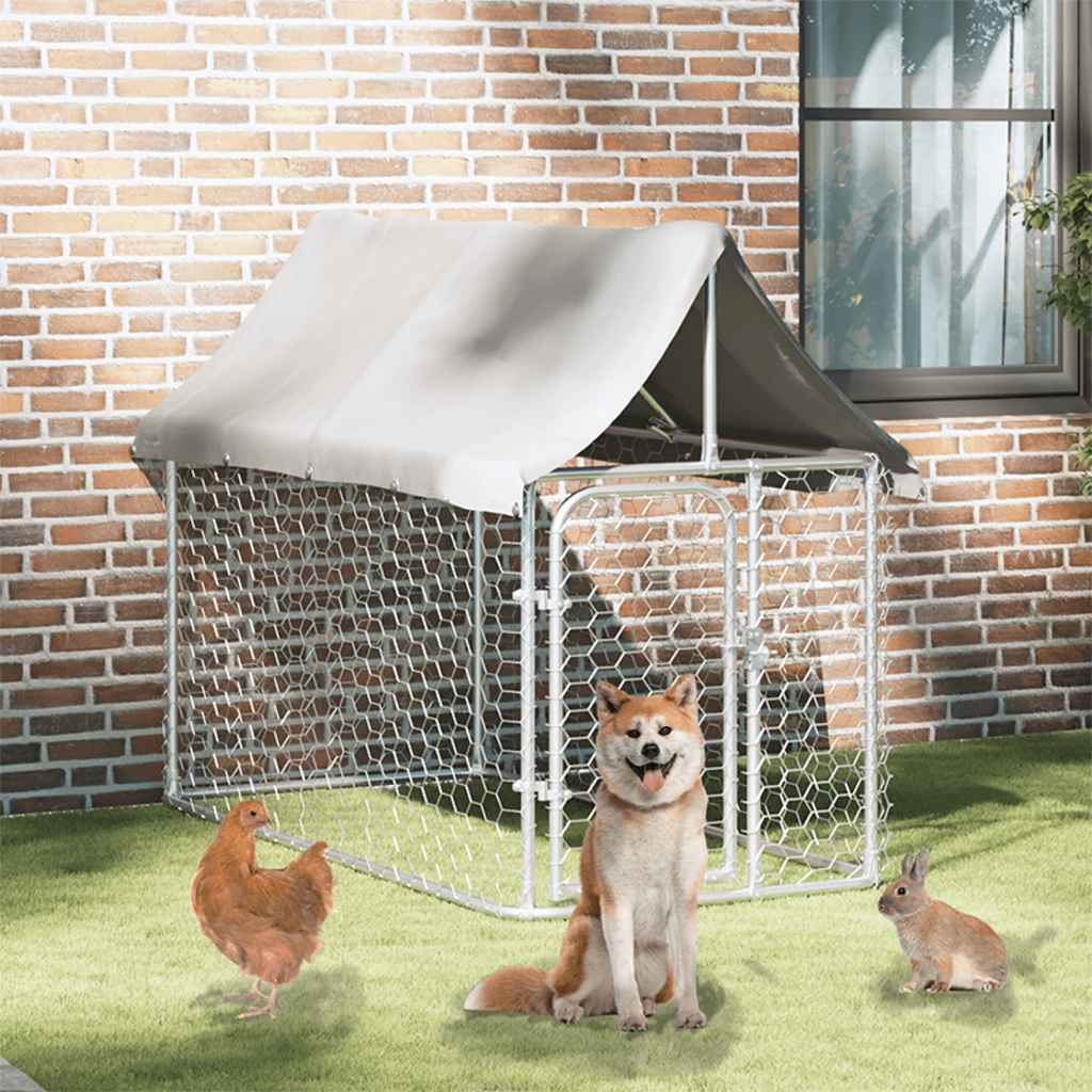 Outdoor-Hundezwinger mit Dach 400x200x150 cm