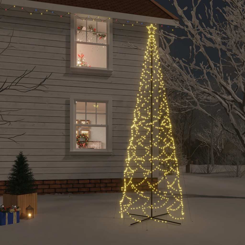 LED-Weihnachtsbaum Kegelform Kaltweiß 1400 LEDs 160x500 cm