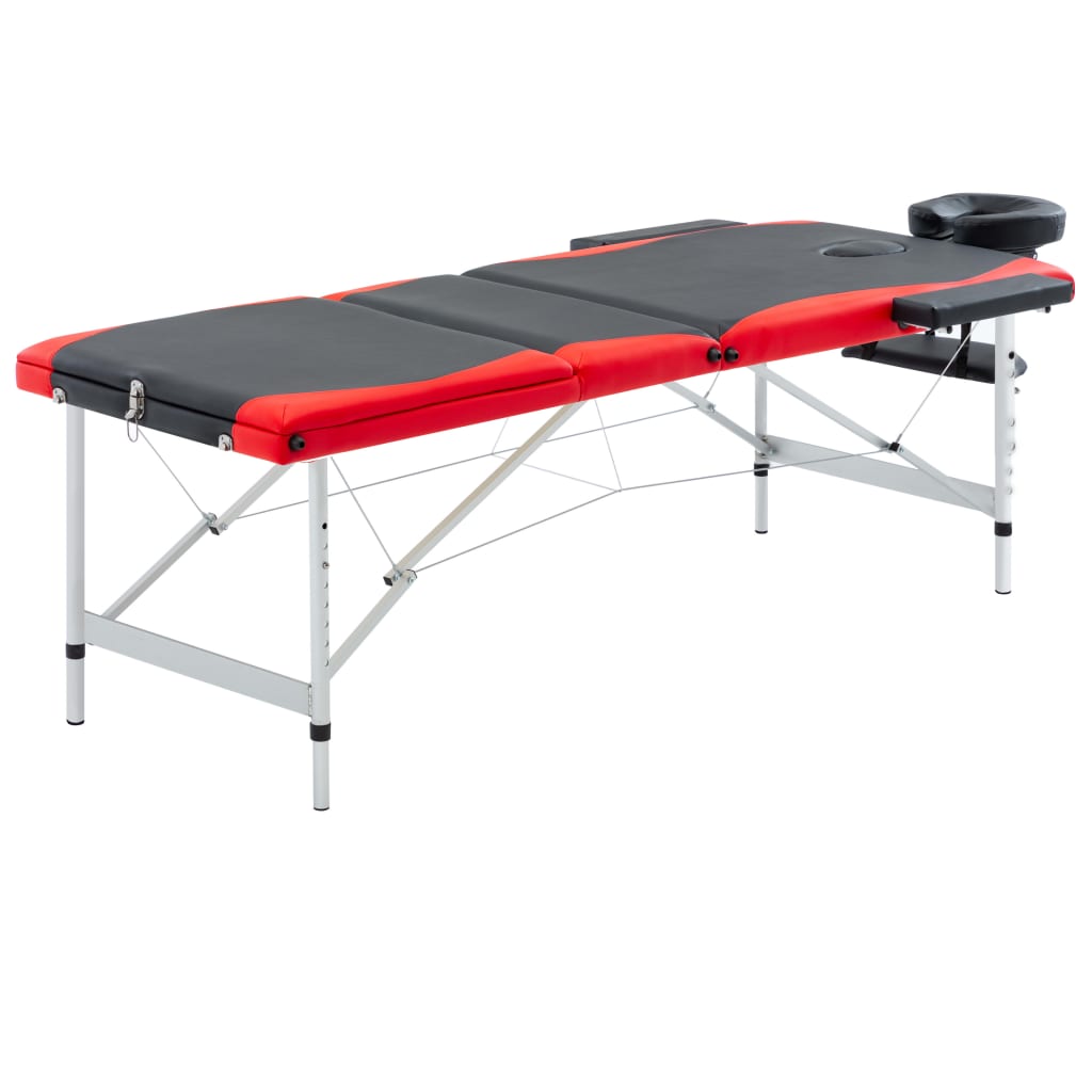 Massagetisch Klappbar 3 Zonen Aluminium Dunkellila