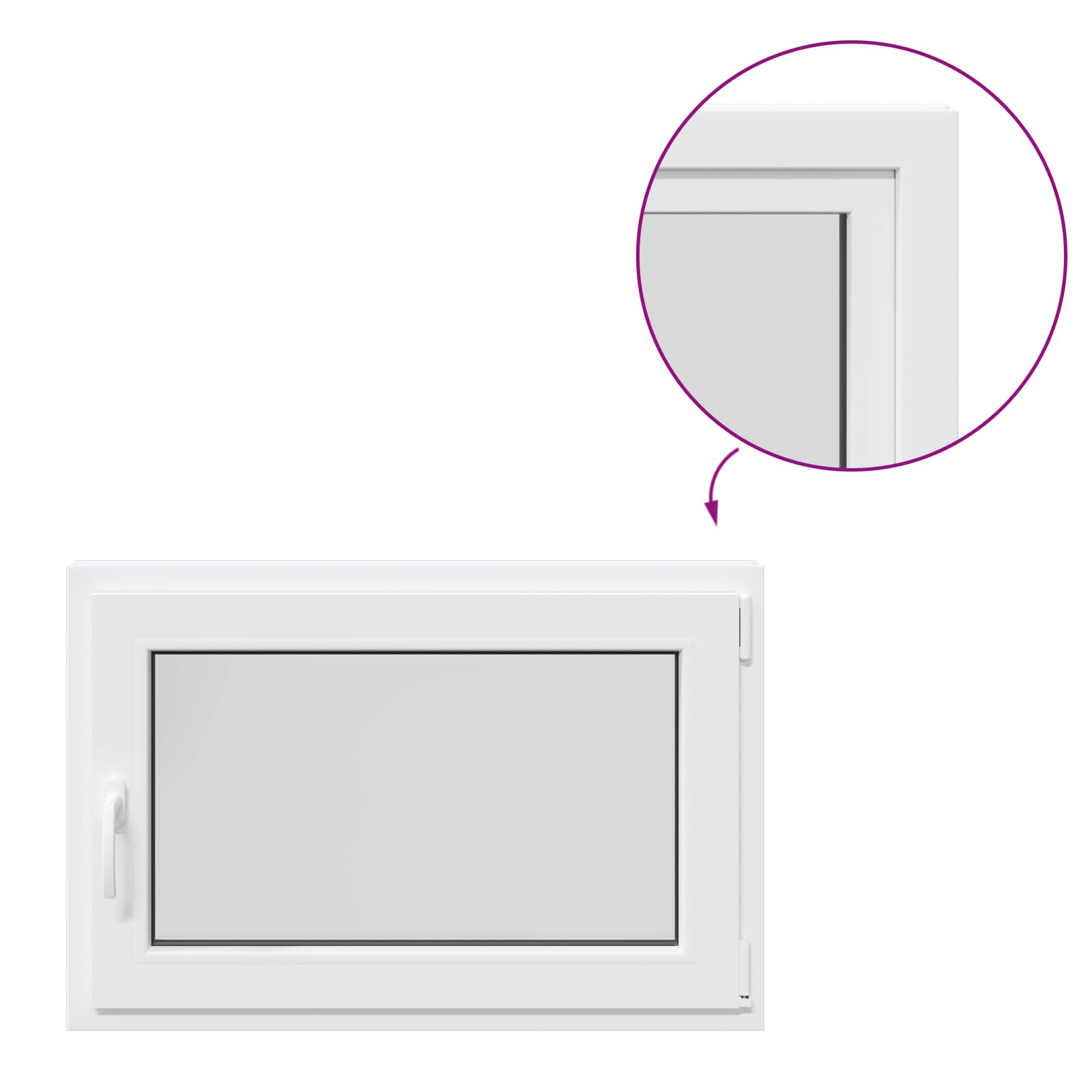 Kellerfenster RISOR 50 x 50 cm PVC und Glas Weiß
