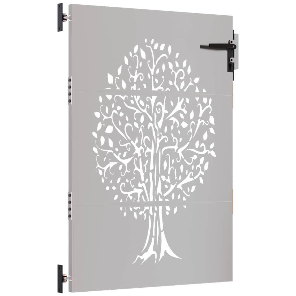 Gartentor 85x75 cm Cortenstahl Baum-Design