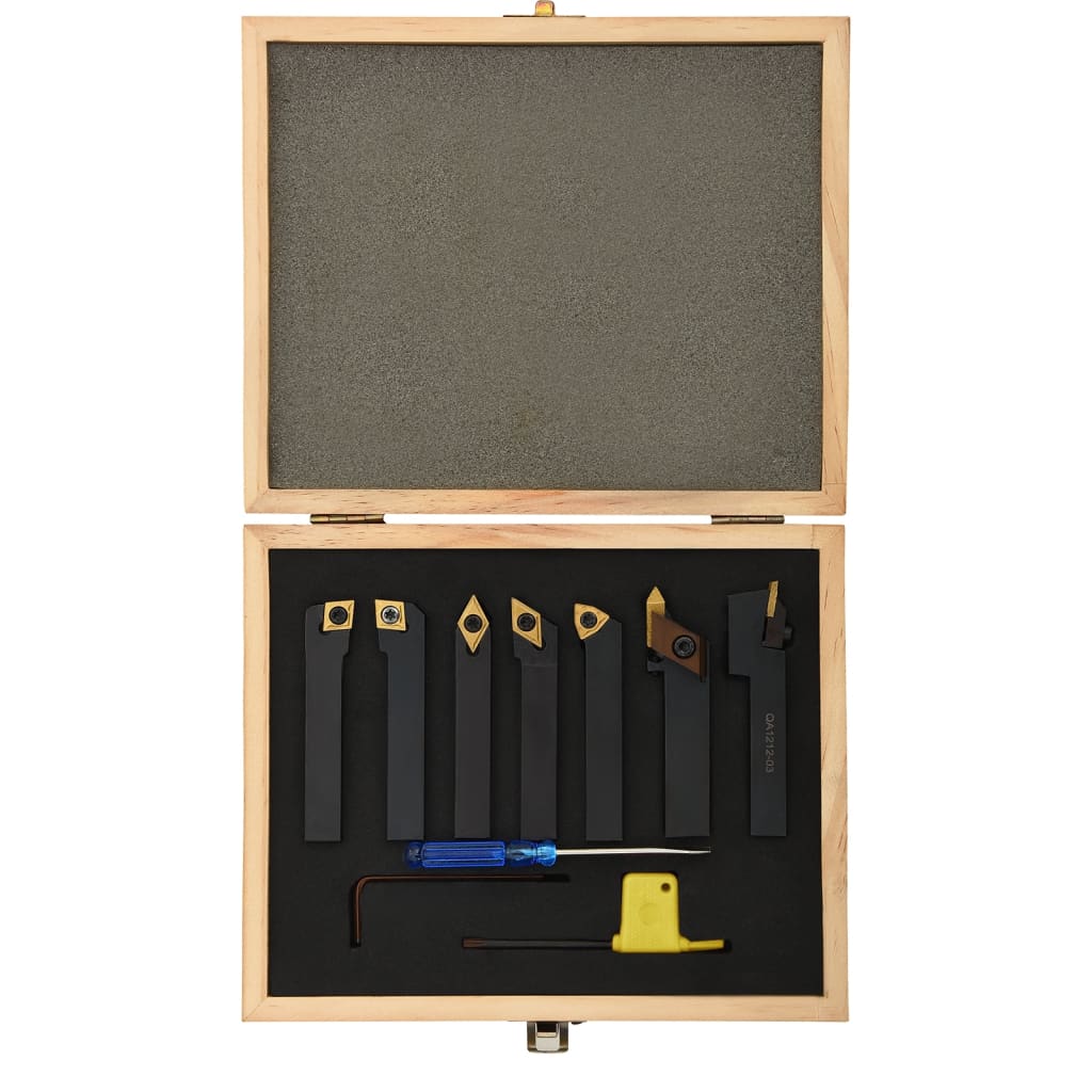 12-tlg. Drehmeißel-Set mit Wendeplatten 8x8 mm 70 mm