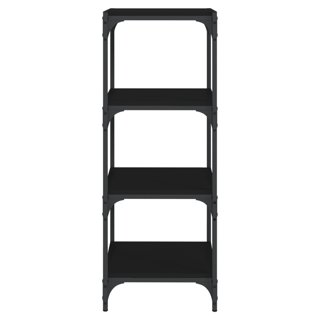 Bücherregal Schwarz 40x33x70,5 cm Holzwerkstoff und Stahl