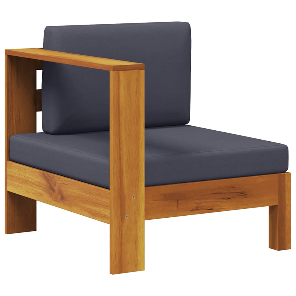 2-tlg. Garten-Lounge-Set mit Cremeweißen Kissen Akazienholz