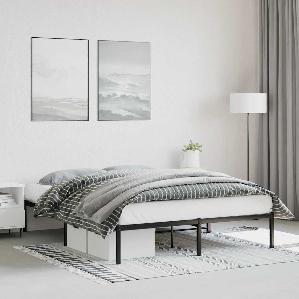 Bettgestell Metall Schwarz 75x190 cm