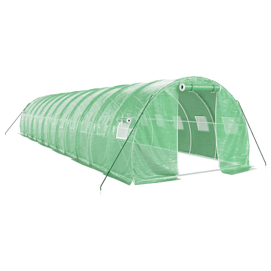 Gewächshaus mit Stahlrahmen Grün 48 m² 16x3x2 m