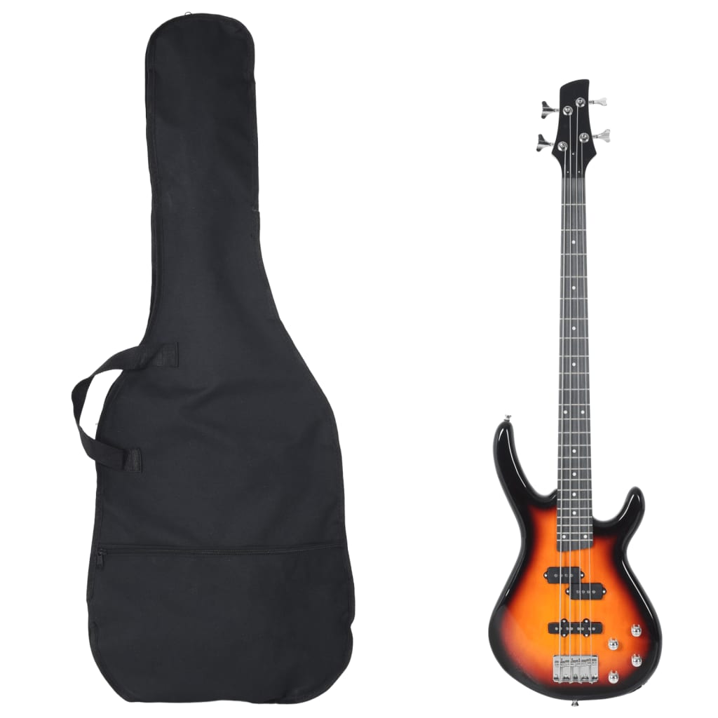 E-Bass für Anfänger mit Tasche Blau und Schwarz 4/4 46"
