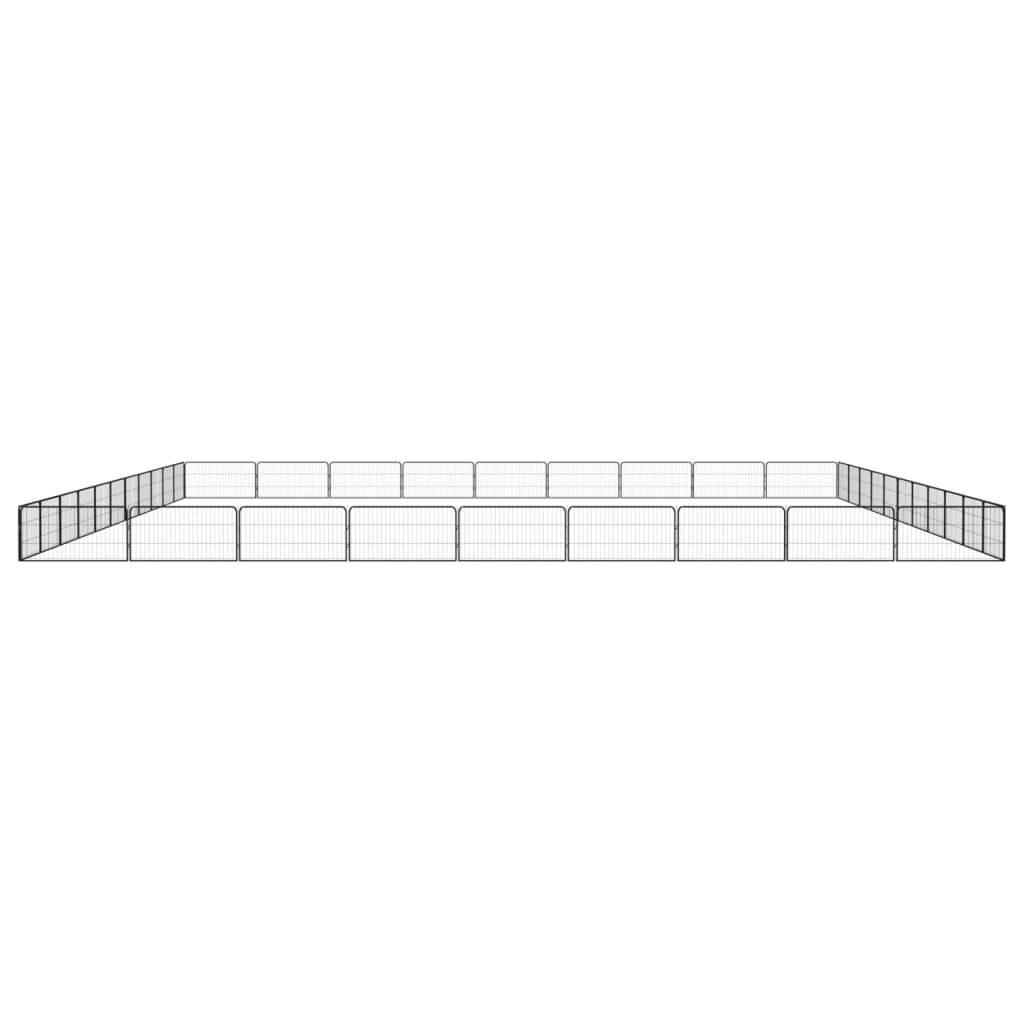 4-tlg. Hundelaufstall Schwarz 100x50cm Stahl Pulverbeschichtung