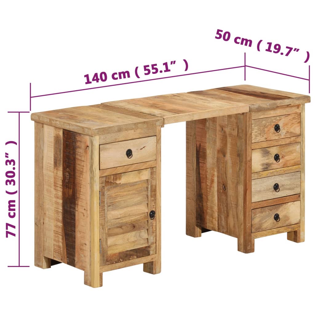 Schreibtisch Altholz Massiv 140x50x77 cm