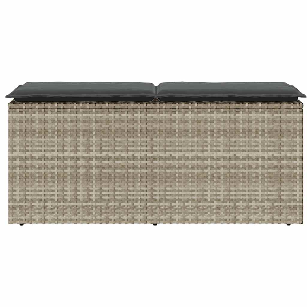 Gartenbank mit Kissen Schwarz 110x40x44 cm Poly Rattan