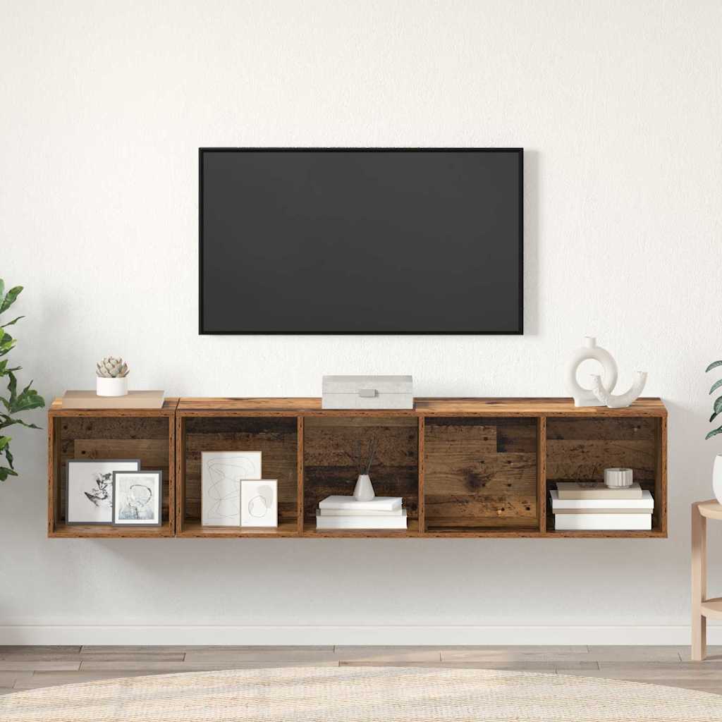 2-tlg. TV-Schrank-Set Grau Holzwerkstoff
