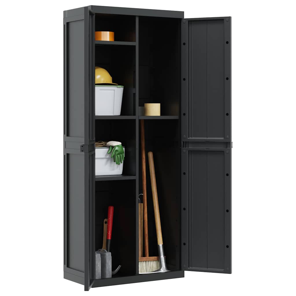 Gartenschrank Grau und Schwarz 65x37x85 cm PP