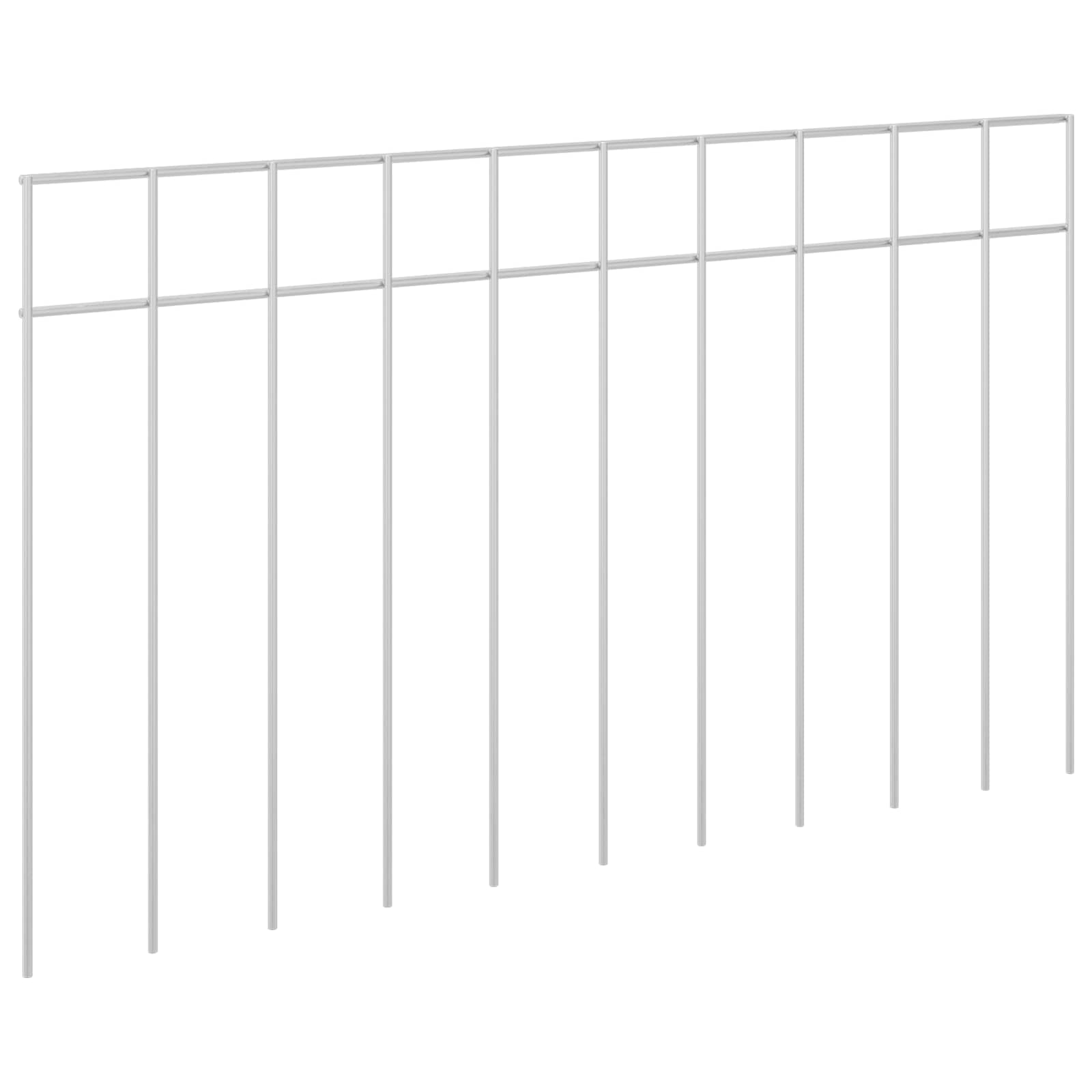 Gartenzaun-Paneel 12 pcs Verzinkter Stahl Silber