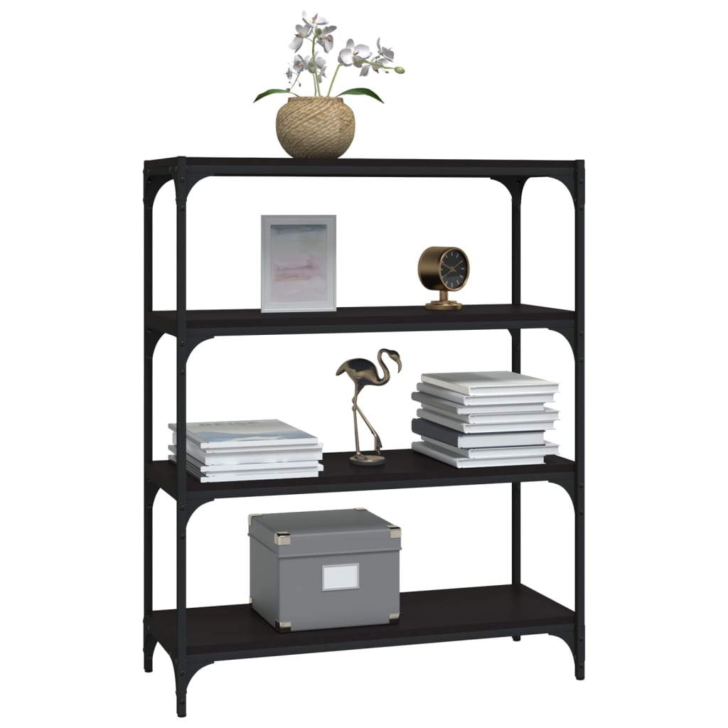 Bücherregal Schwarz 40x33x70,5 cm Holzwerkstoff und Stahl