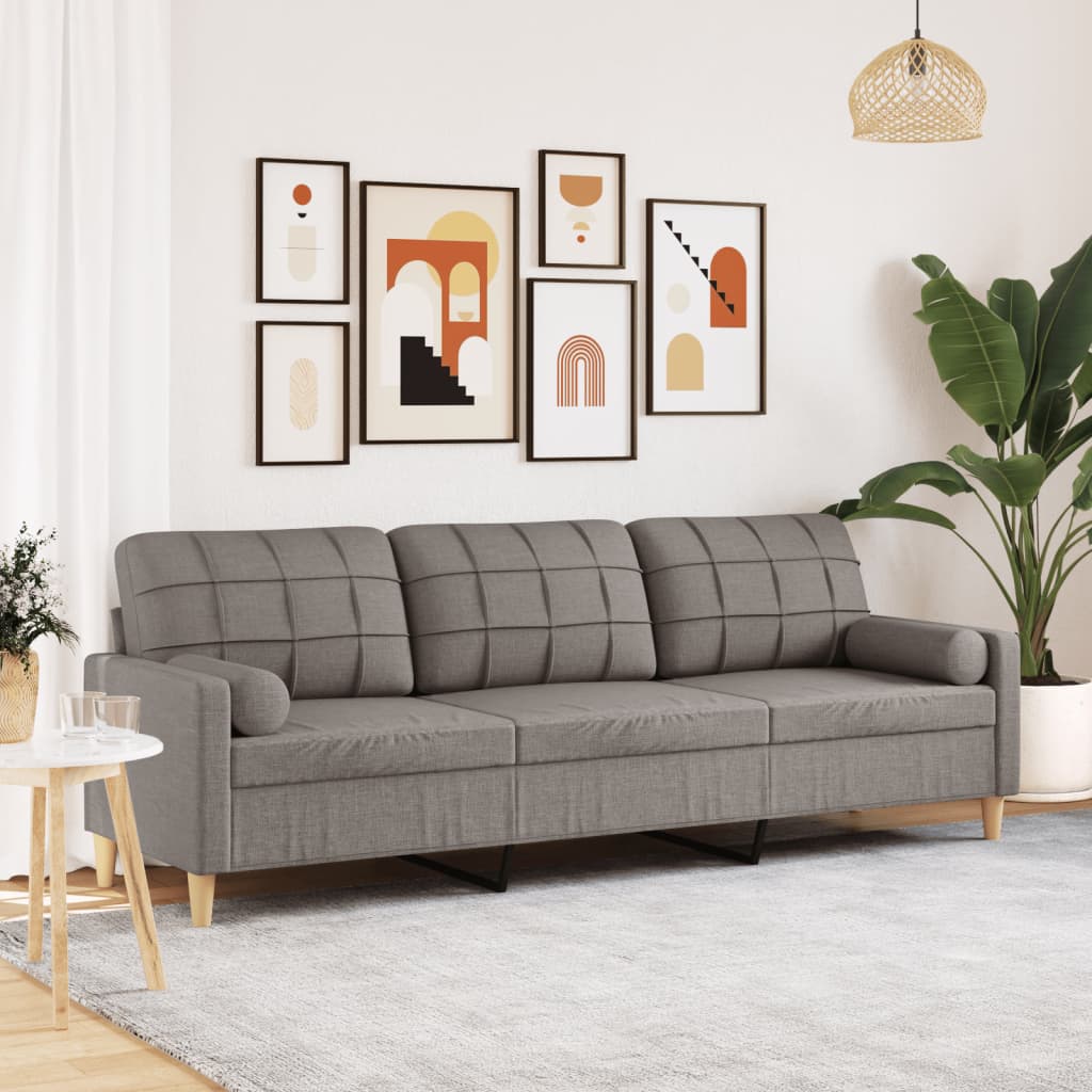 2-Sitzer-Sofa mit Zierkissen Braun 120 cm Stoff
