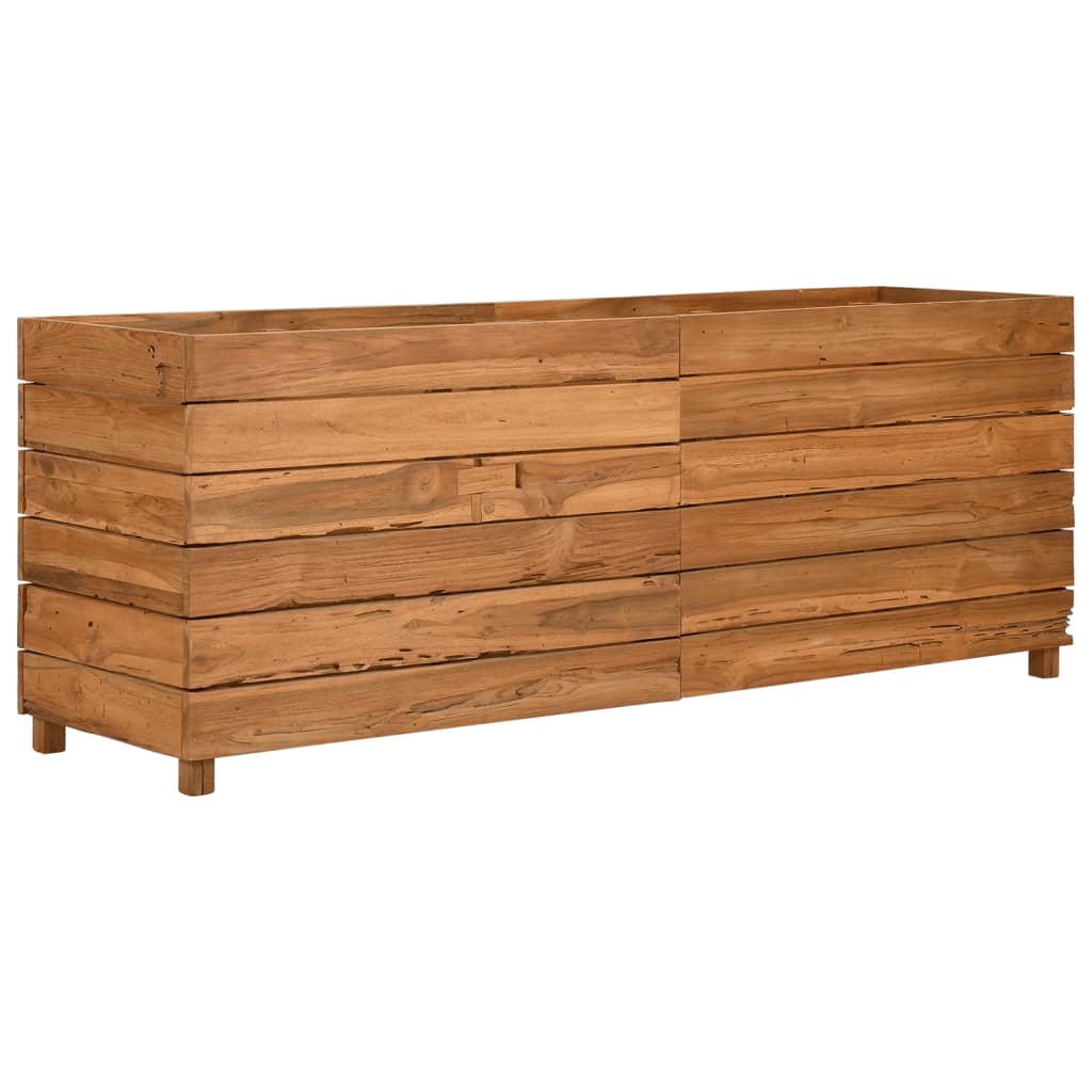 Hochbeet 100x40x72 cm Teak Altholz und Stahl