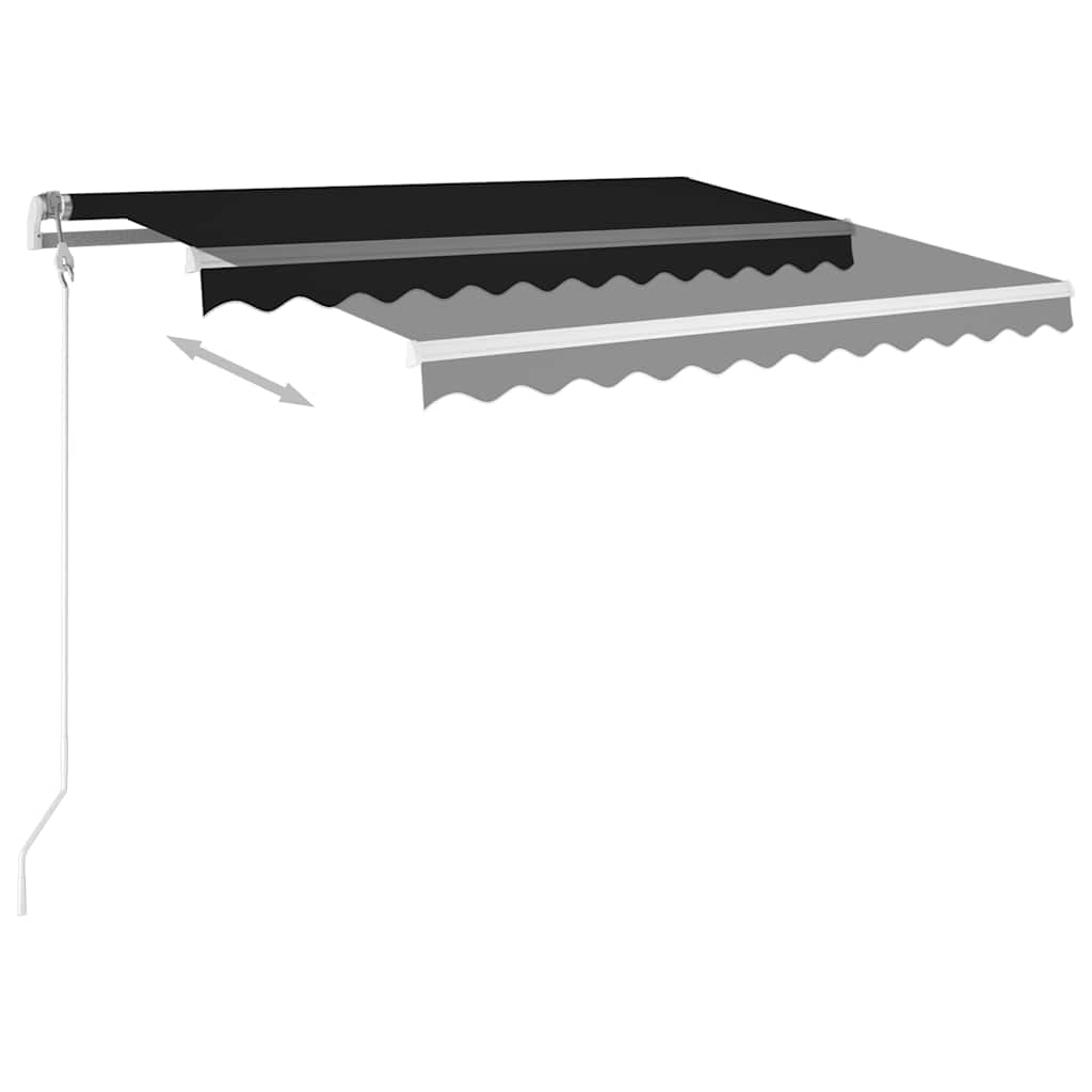 Markise Manuell Einziehbar mit Pfosten 3x2,5 m Creme