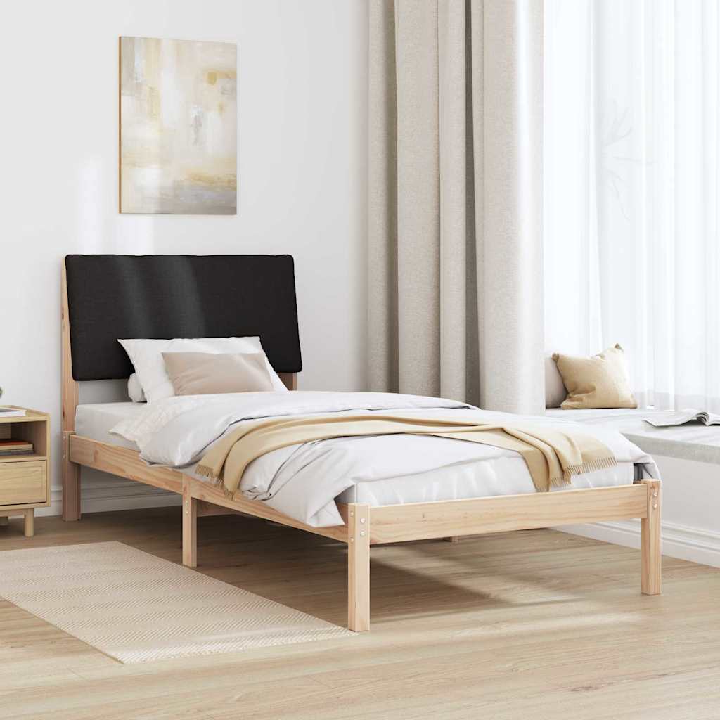 Bettgestell Braun und hellgrau 200 x 200 cm Massivholz Kiefer