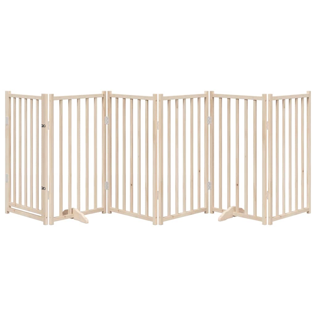 3-tlg. Hundetor Faltbar 150 cm Massivholz Tanne