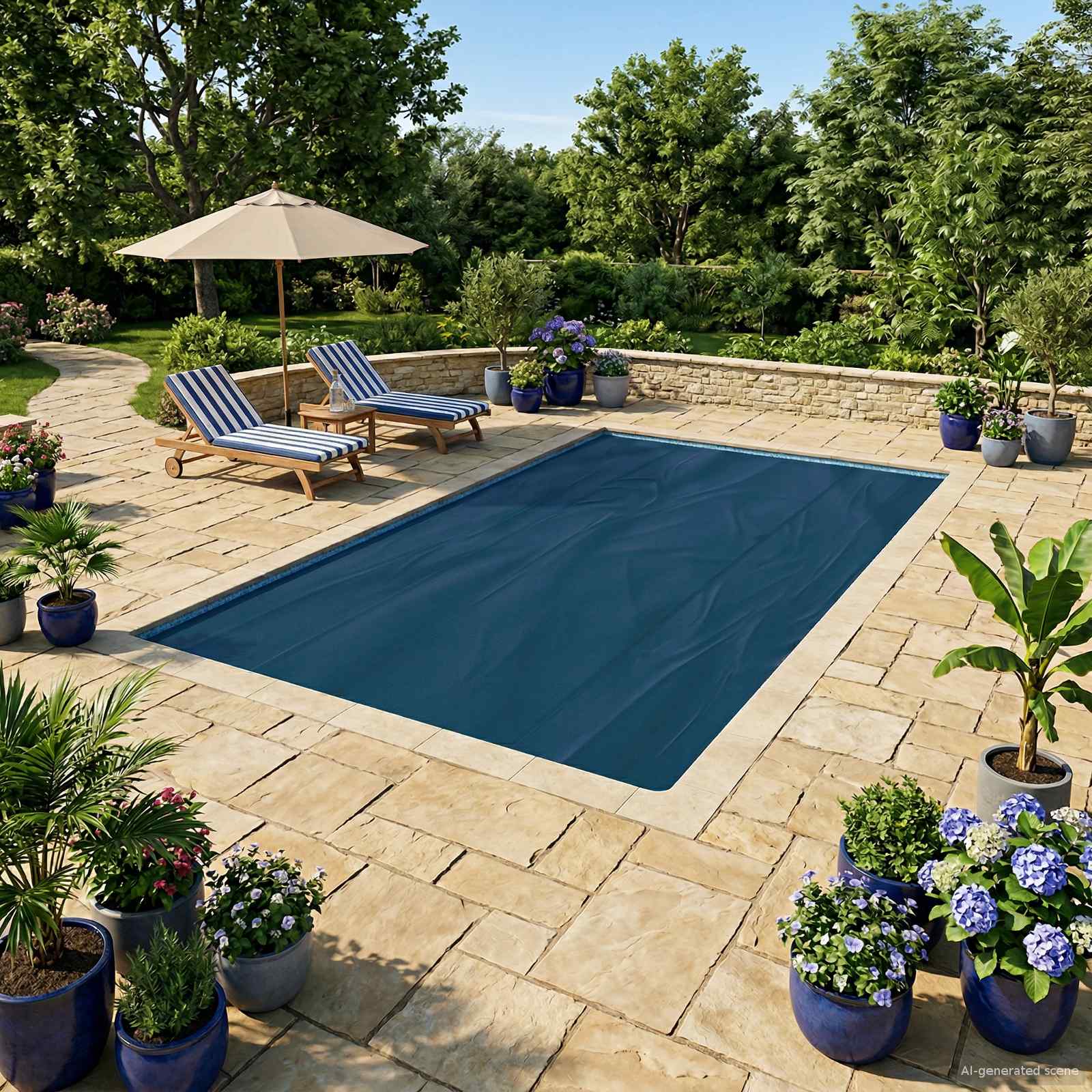 Solar Poolabdeckung 1000 x 500 cm 110 μm Quadratisch PE Schwarz