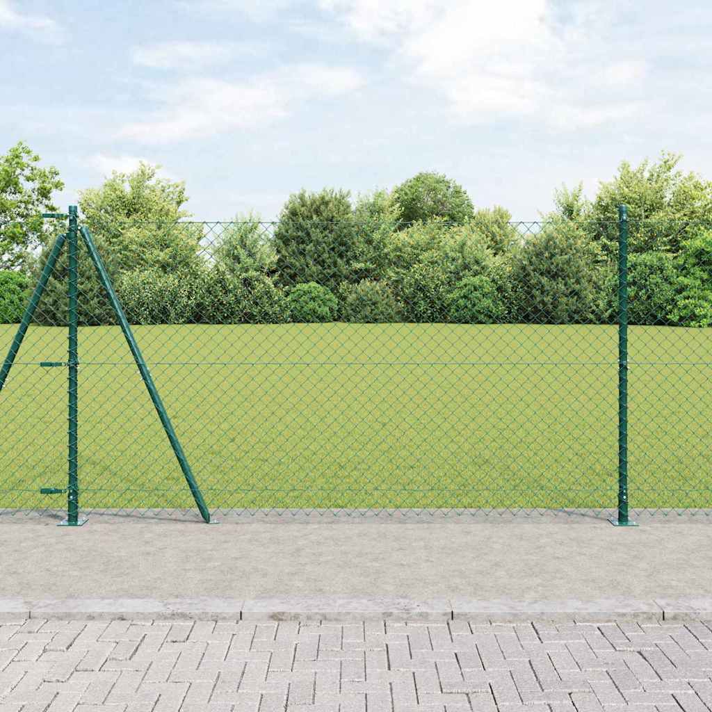 Outdoor Kettenglied-Zaun Erdfixierung 10 x 0,4 m Grün Netz
