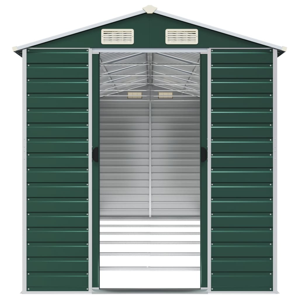 Gerätehaus Grün 191x130x198 cm Verzinkter Stahl
