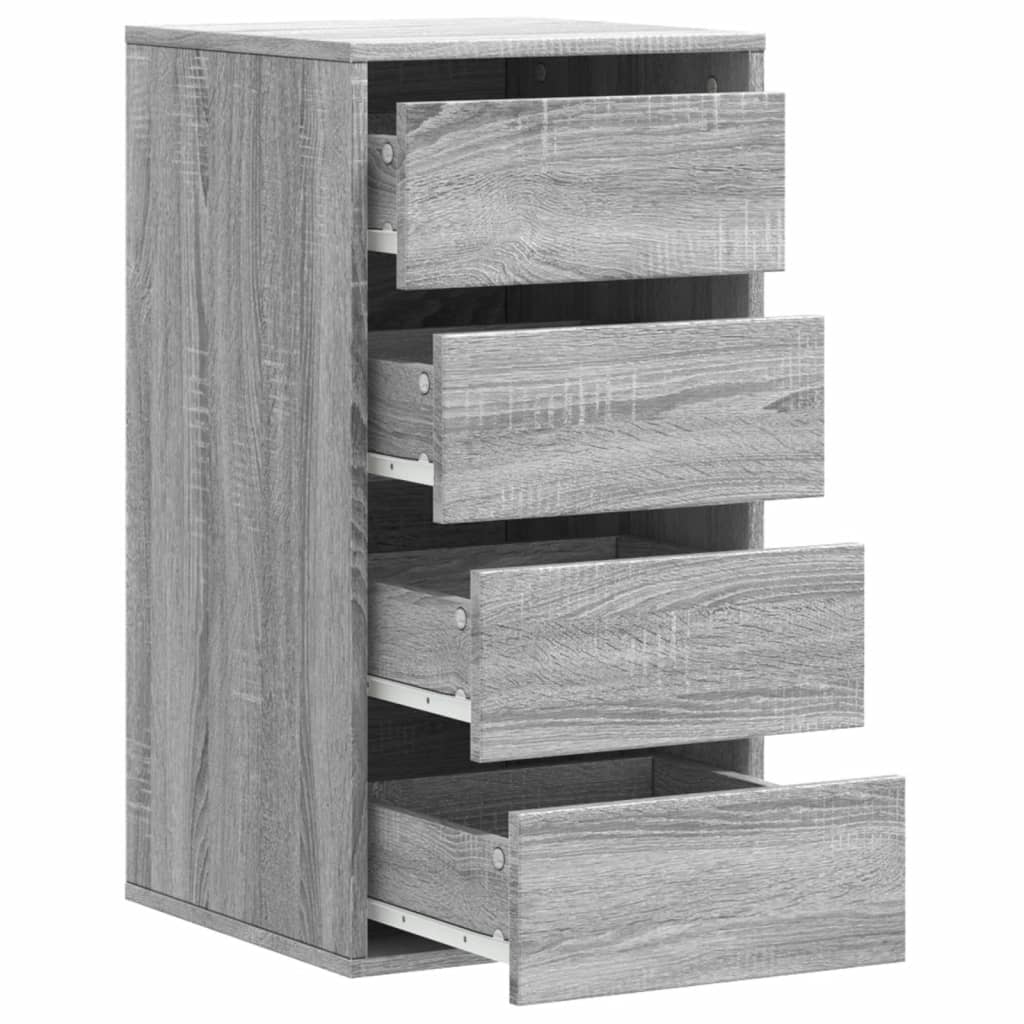 Schubladenschrank Schwarz Eichen-Optik 41 x 40 x 58 cm