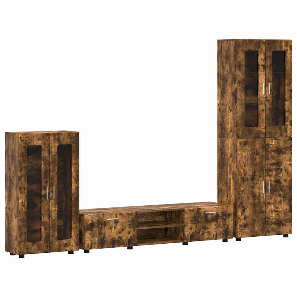 Highboard mit Regal FLORIN Weiß 60 x 35 x 182 cm Holzwerkstoff
