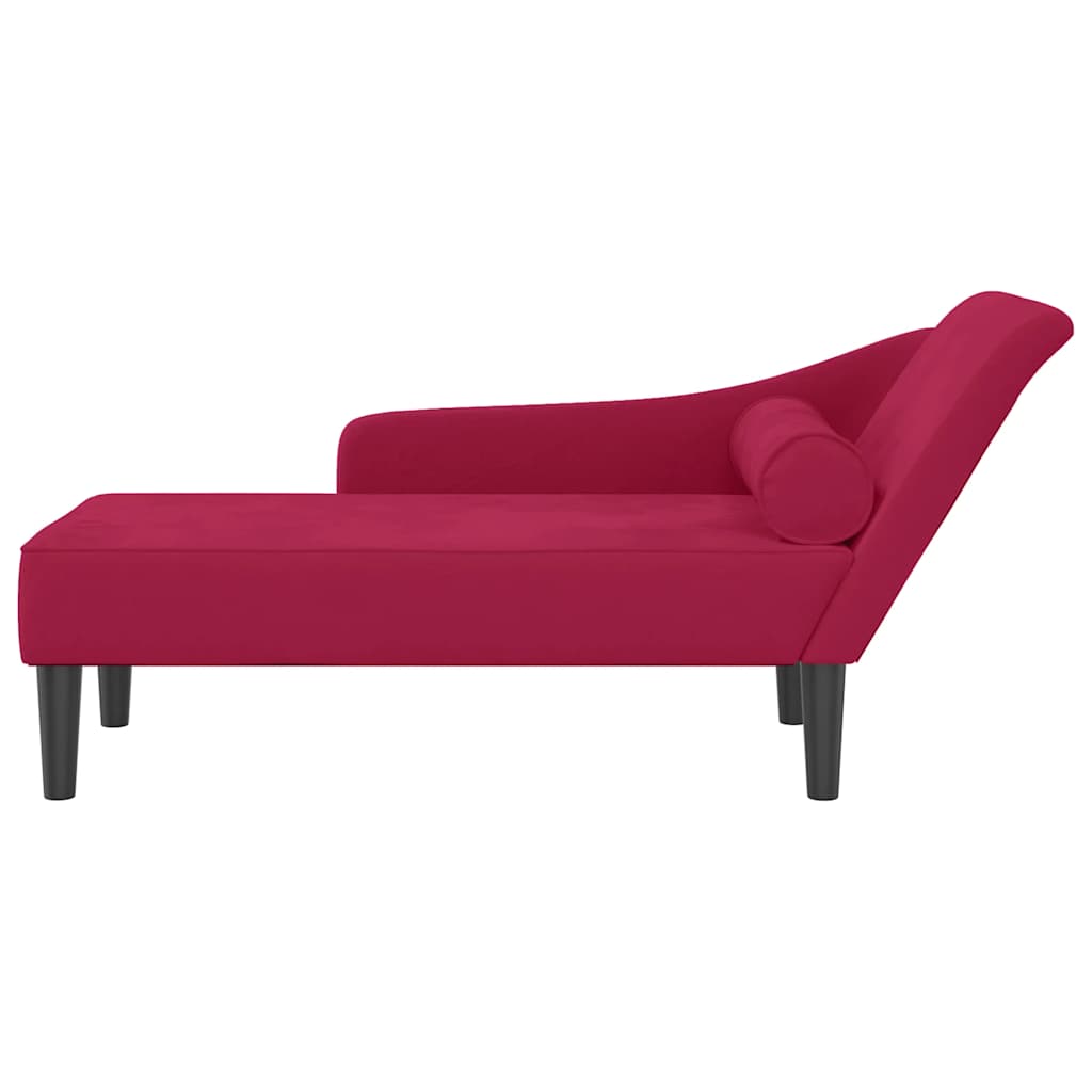 Chaiselongue mit Kissen Rosa Samt