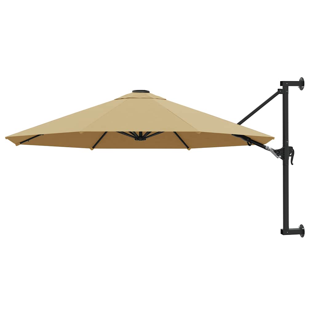 Sonnenschirm zur Wandmontage mit Metall-Mast 300 cm Sandweiß