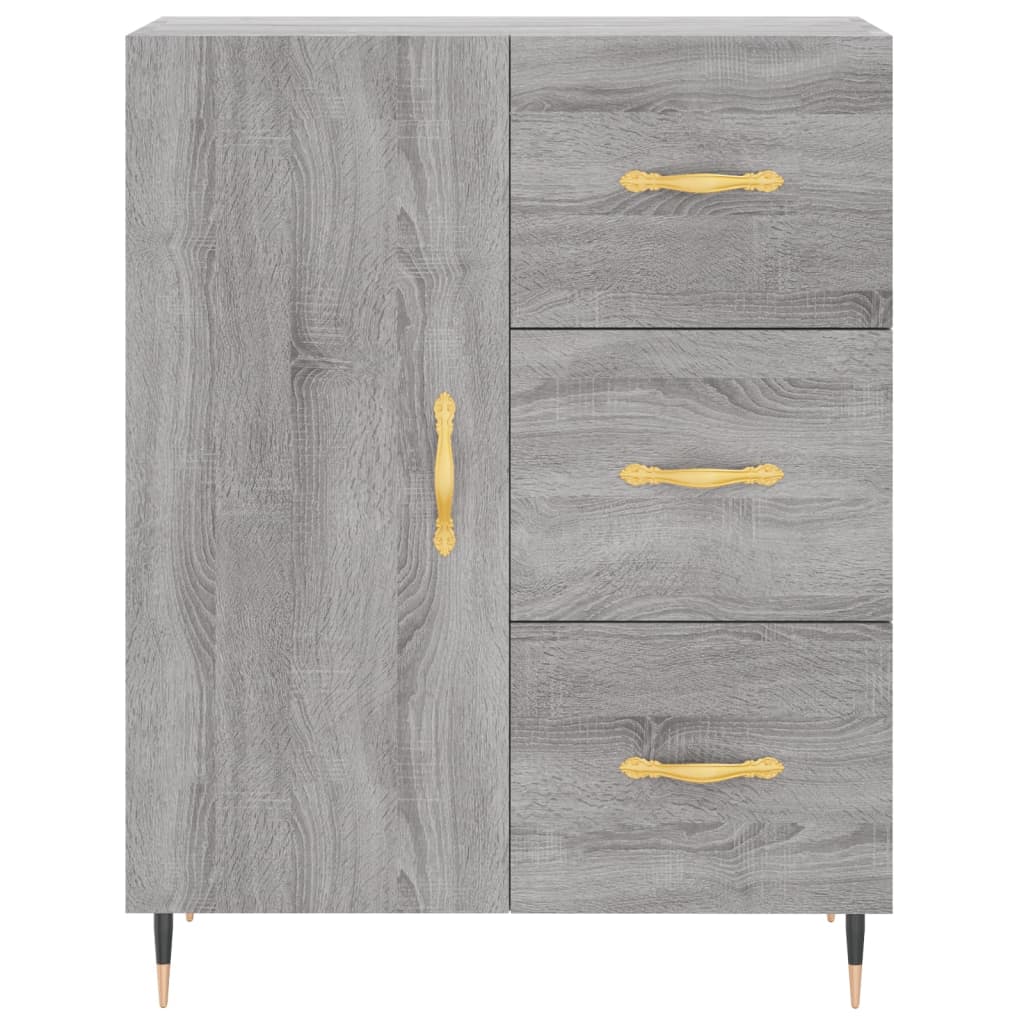 Highboard Betongrau 69,5x34x180 cm Holzwerkstoff