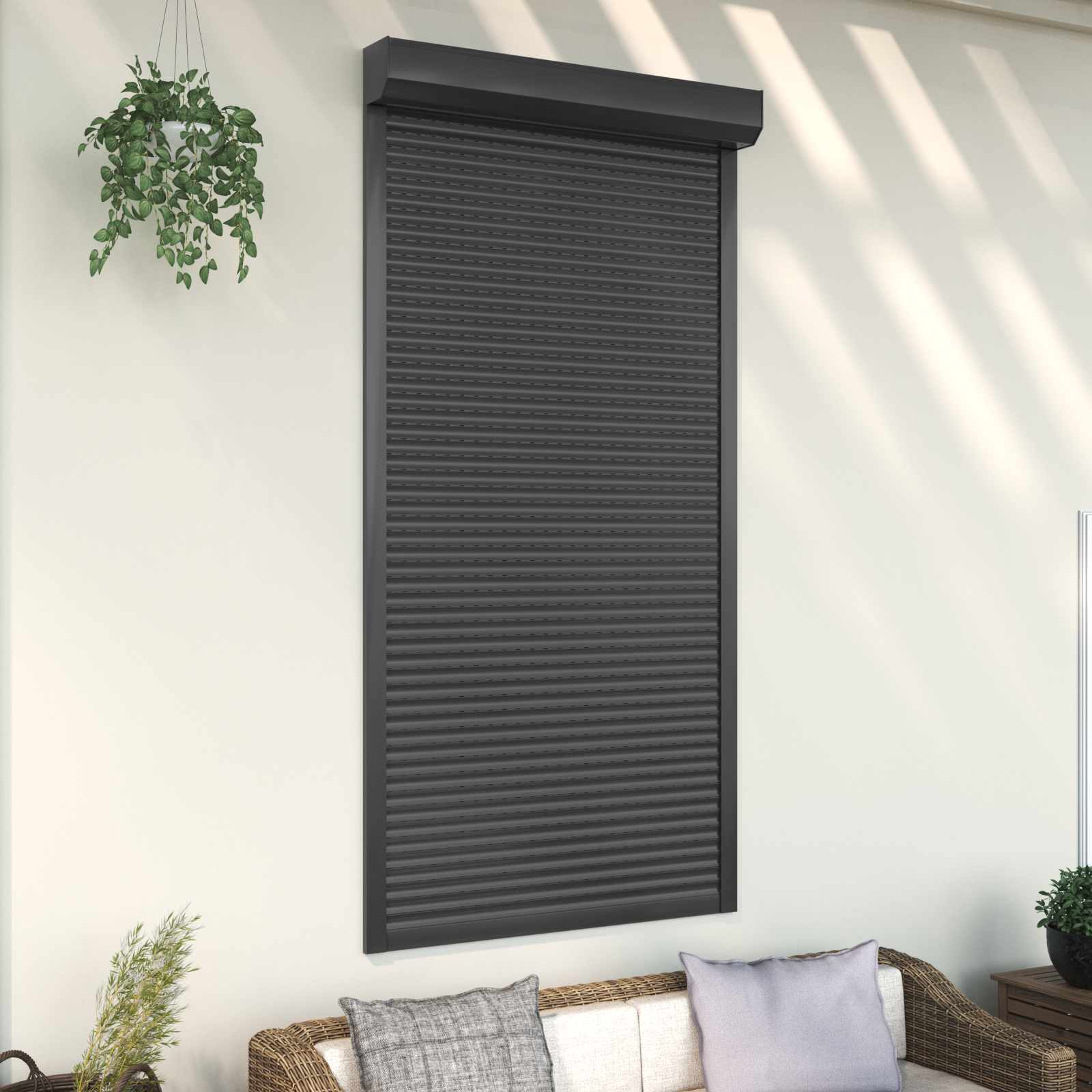 Rollladen Weiß 70 x 100 cm Aluminium und Polyurethan