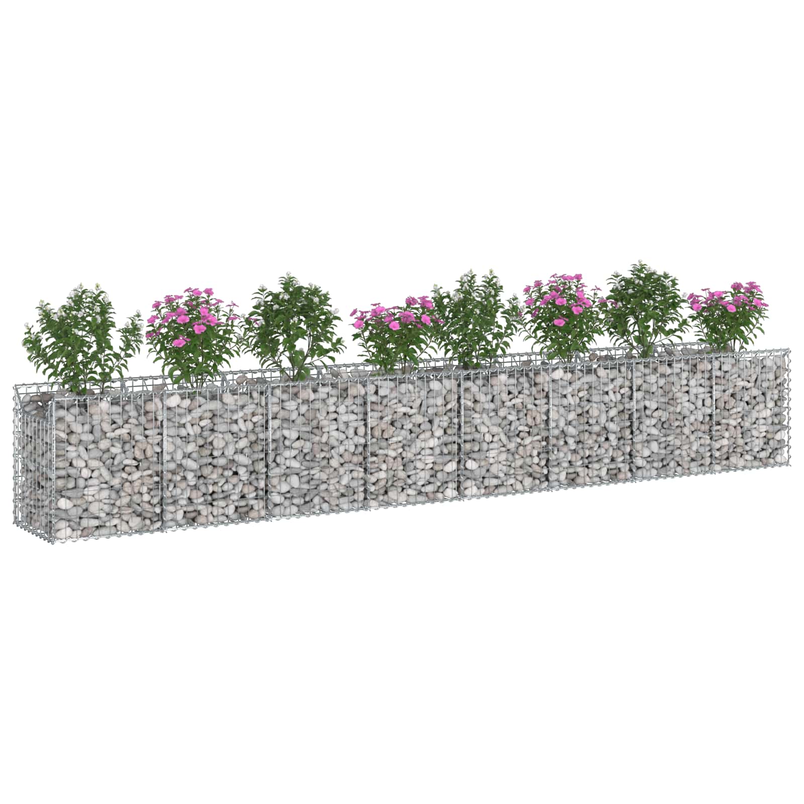 Gabionen-Hochbeet 2 pcs Silber