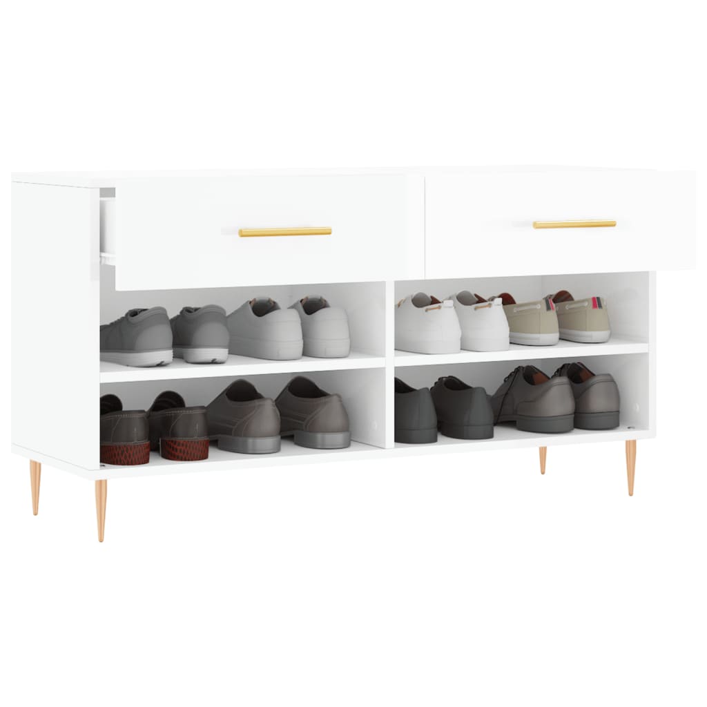 Schuhbank Weiß 102x35x55 cm Holzwerkstoff
